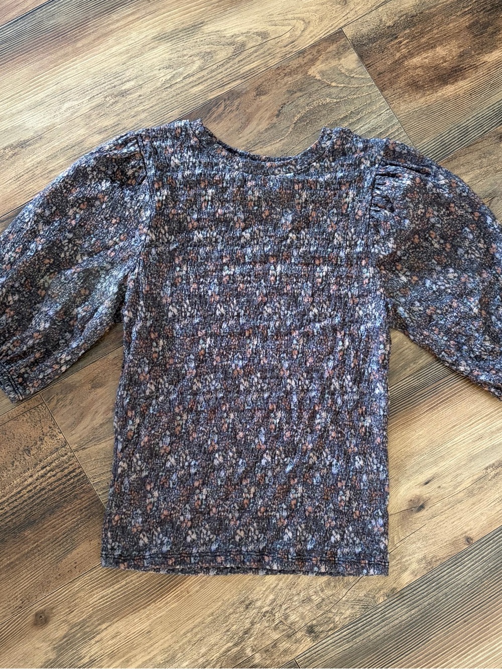 Smocked Puff-Sleeve Floral Top in Multi-Color
